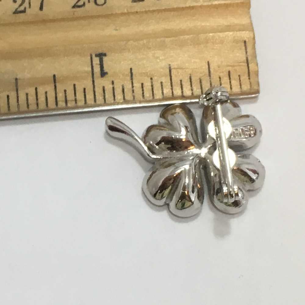 Vtg Goff 4 Leaf Clover Lucky Irish Brooch - Picture 4 of 4